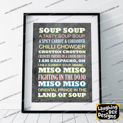 SOUP SOUP Crimp Lyrics, The Mighty Boosh Print (2 styles available)