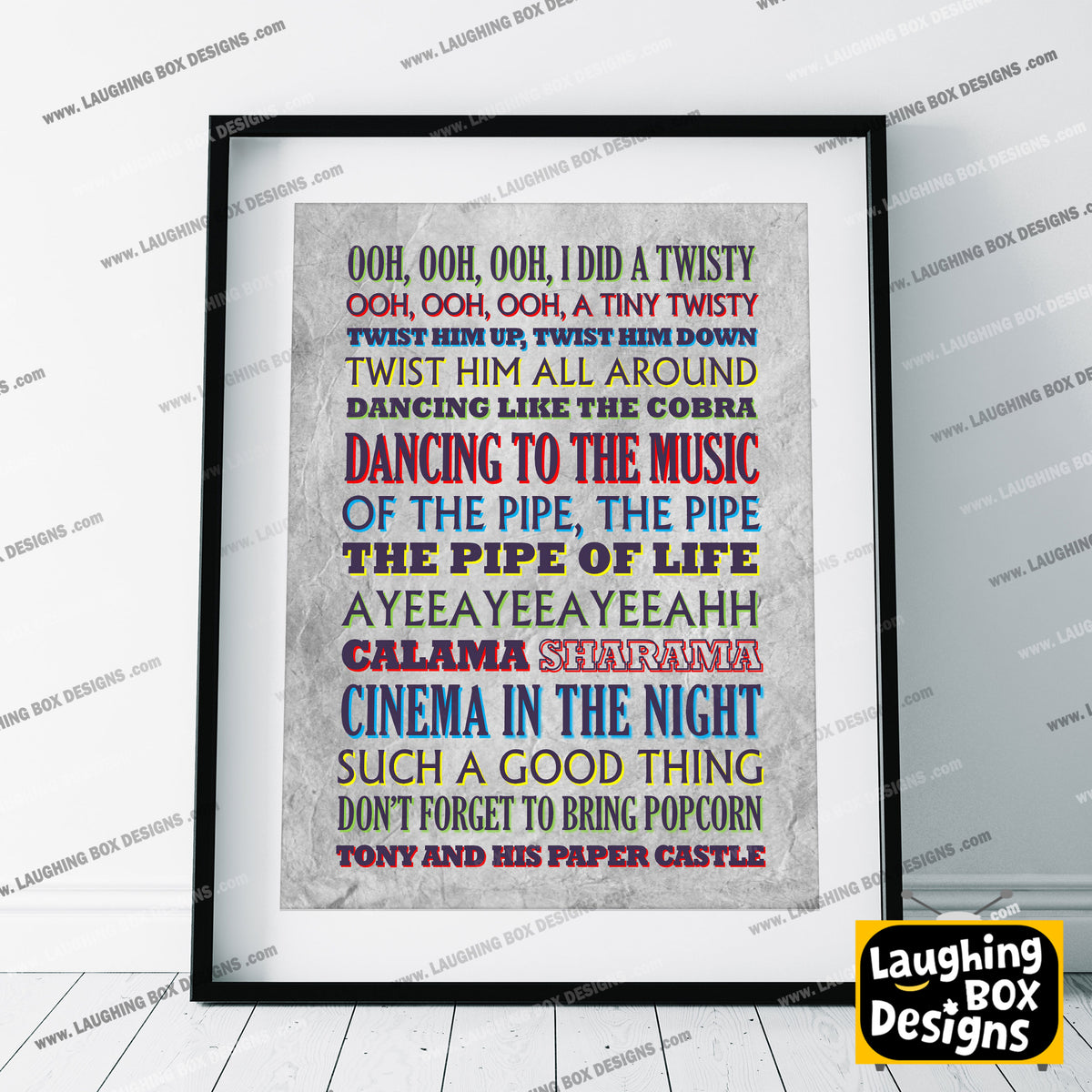 TWISTY Crimp Lyrics, The Mighty Boosh Print (2 styles available)