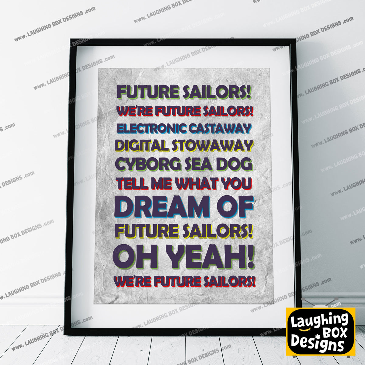 FUTURE SAILORS Lyrics, The Mighty Boosh Print (2 styles available)