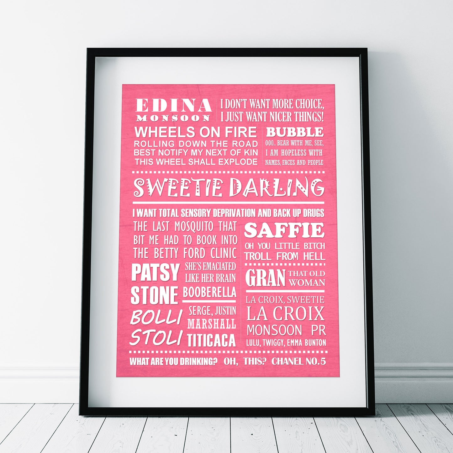 ABSOLUTELY FABULOUS Typography Print (available in 8 colours)