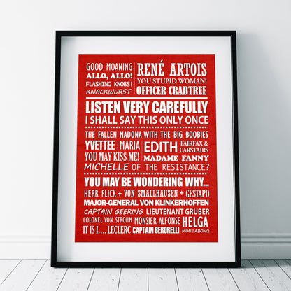 ALLO ALLO Typography Print (available in 8 colours)