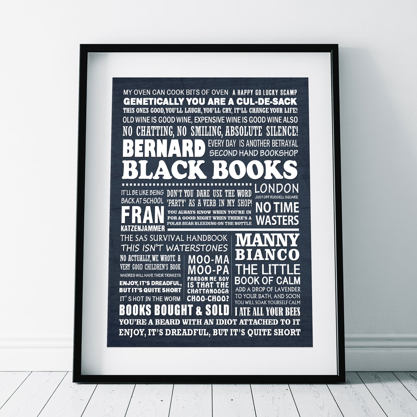 BLACK BOOKS Typography Print (available in 8 colours)