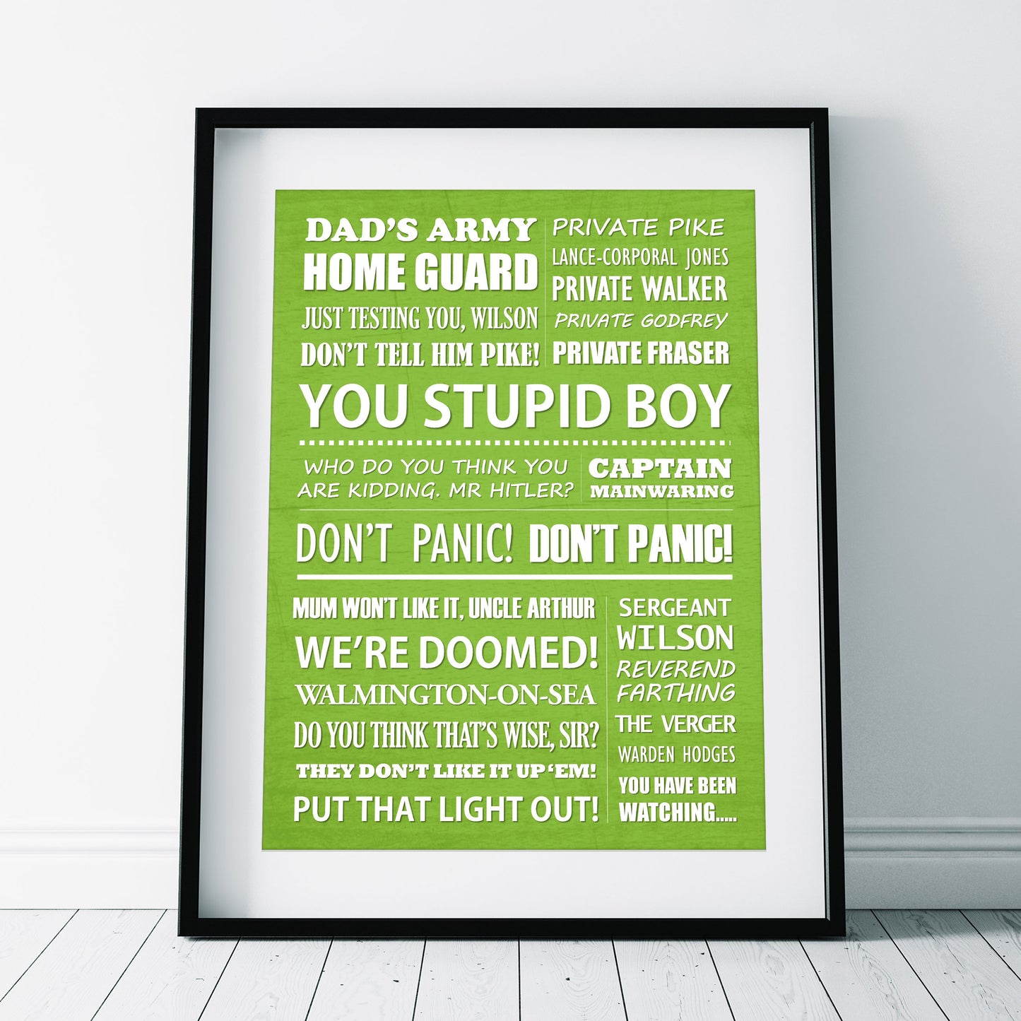 DAD’S ARMY Typography Print (available in 8 colours)