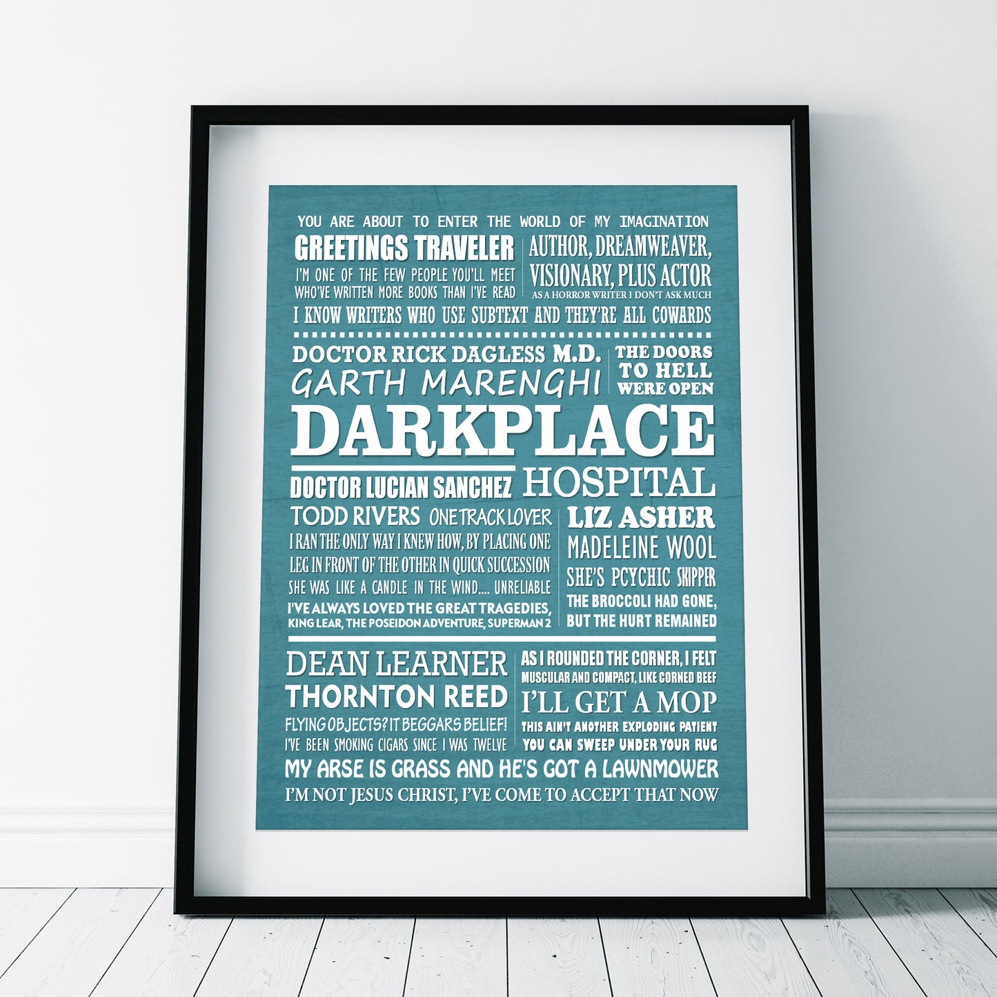GARTH MARENGHI'S DARKPLACE Typography Print (available in 8 colours)