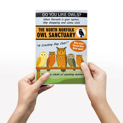 THE NORTH NORFOLK OWL SANCTUARY, Alan Partridge Print