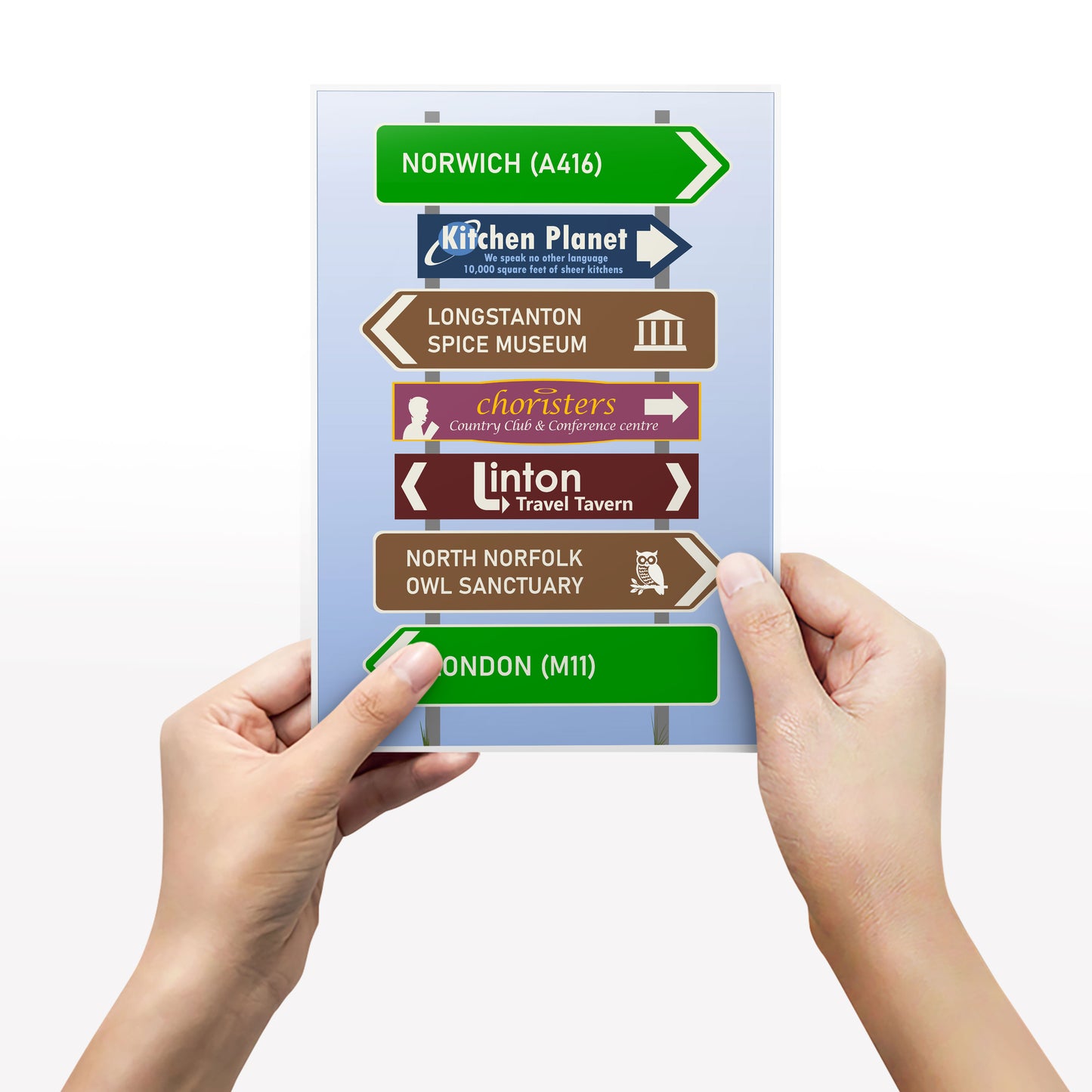 I'M ALAN PARTRIDGE LOCATIONS ROAD SIGN, Alan Partridge Print