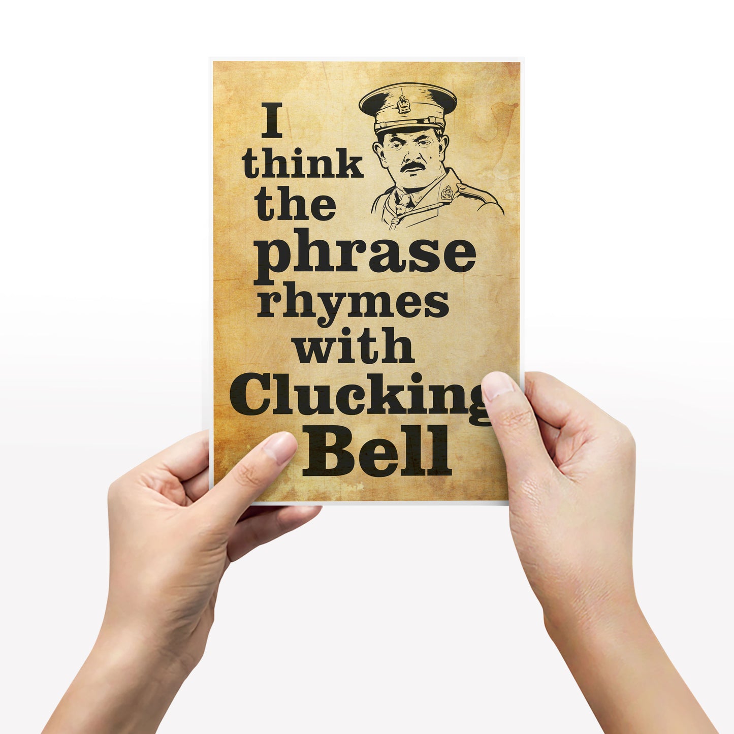 RHYMES WITH CLUCKING BELL Captain Blackadder Quote, Blackadder Print