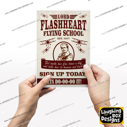 LORD FLASHHEART FLYING SCHOOL, Sign up today poster, Blackadder Print
