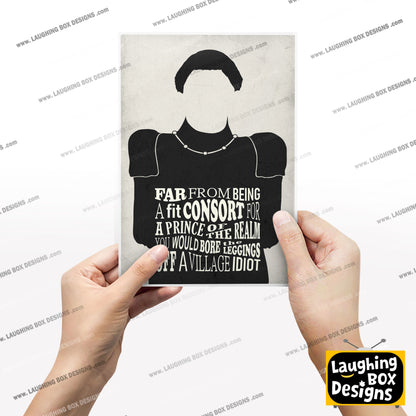 BORE THE LEGS OFF A VILLAGE IDIOT, Prince Blackadder Quote, Blackadder Print (White)