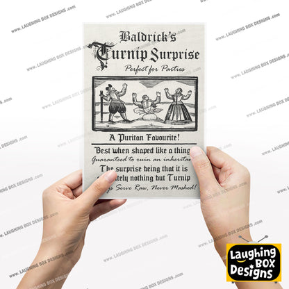 BALDRICK'S TURNIP SURPRISE, A Puritan Favourite Advert, Blackadder Print