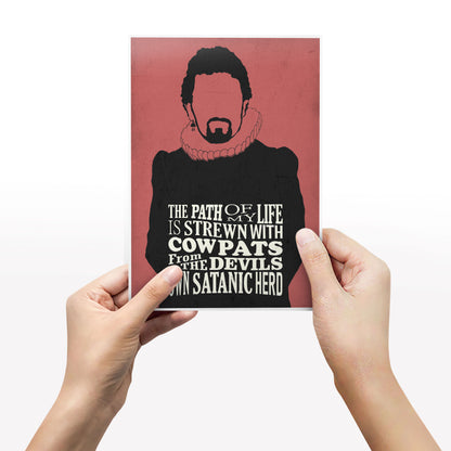 COWPATS FROM THE DEVILS HERD, Lord Blackadder Quote, Blackadder Print (Red)
