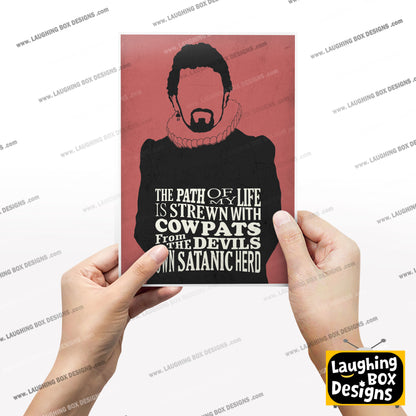 COWPATS FROM THE DEVILS HERD, Lord Blackadder Quote, Blackadder Print (Red)
