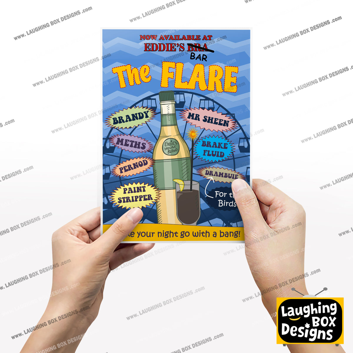 THE FLARE / EXPLODING COCKTAIL Eddie's Bar Cocktail Poster, Bottom Print