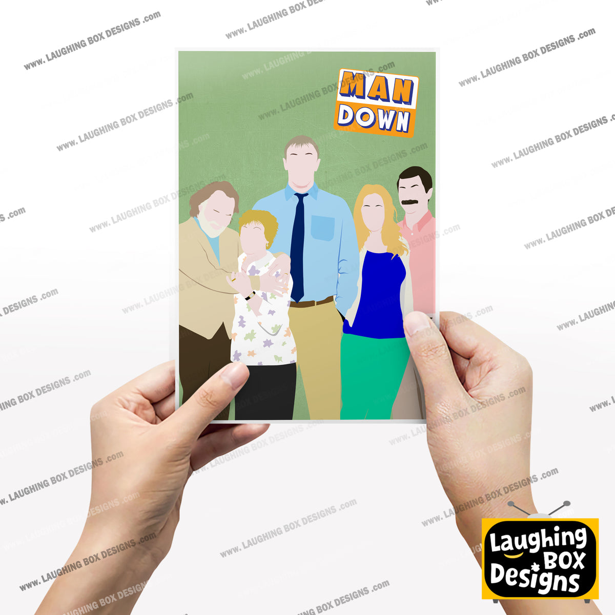 MAN DOWN Comedy Characters Minimalist Print