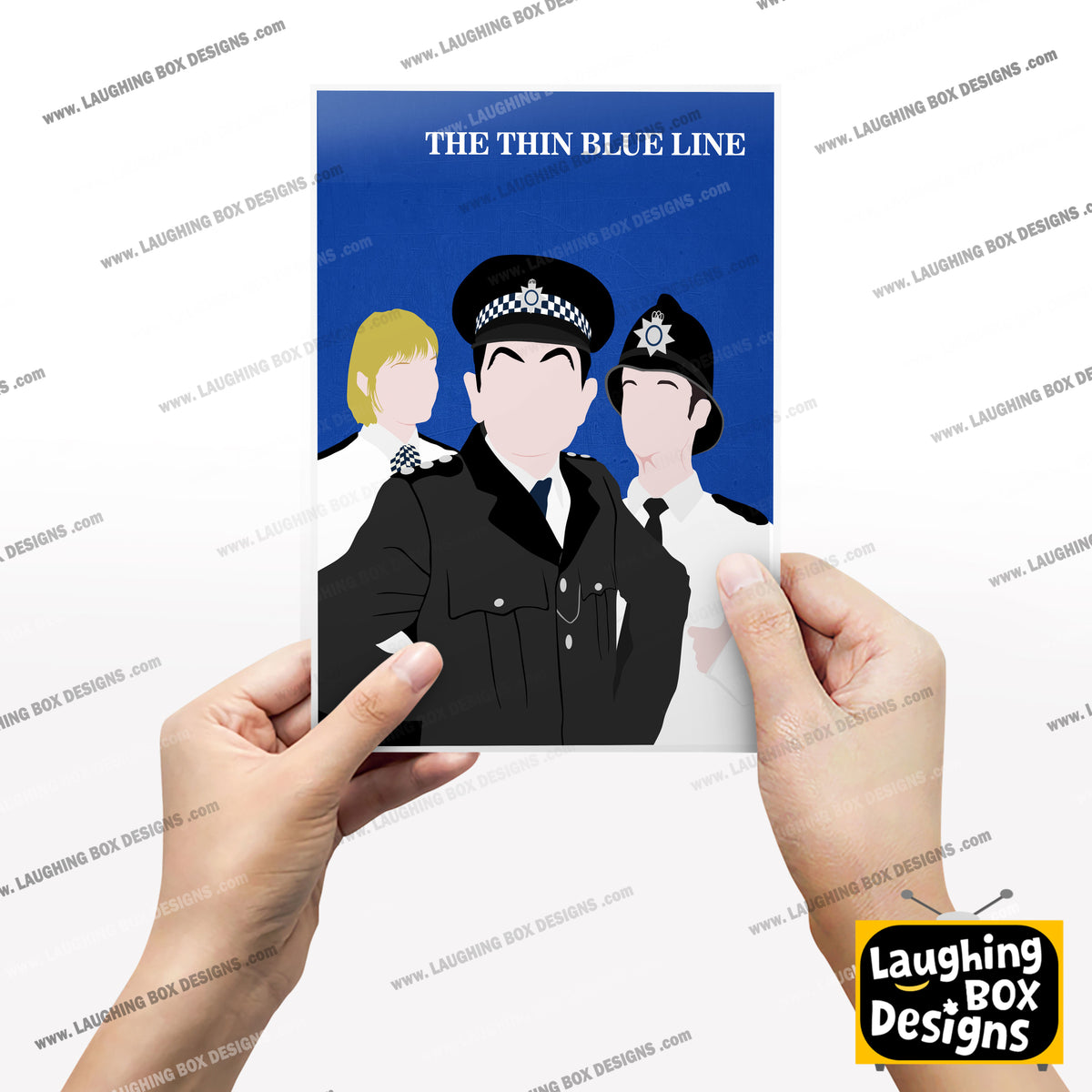 THE THIN BLUE LINE Comedy Characters Minimalist Print