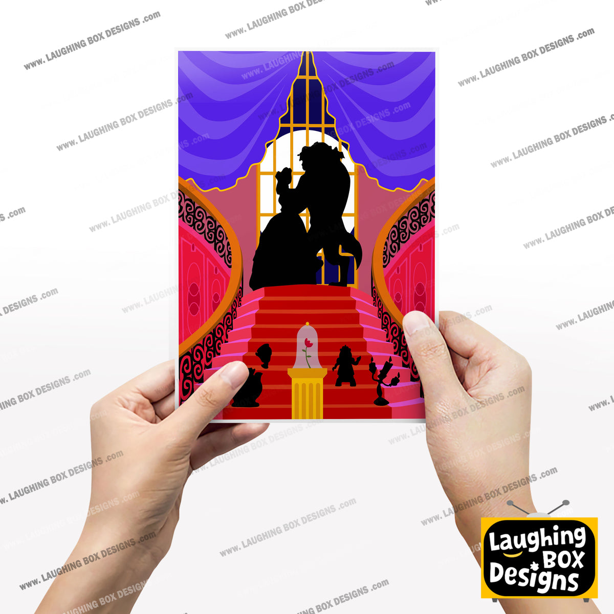 DISNEY'S BEAUTY and the BEAST Character inspired Silhouette Print