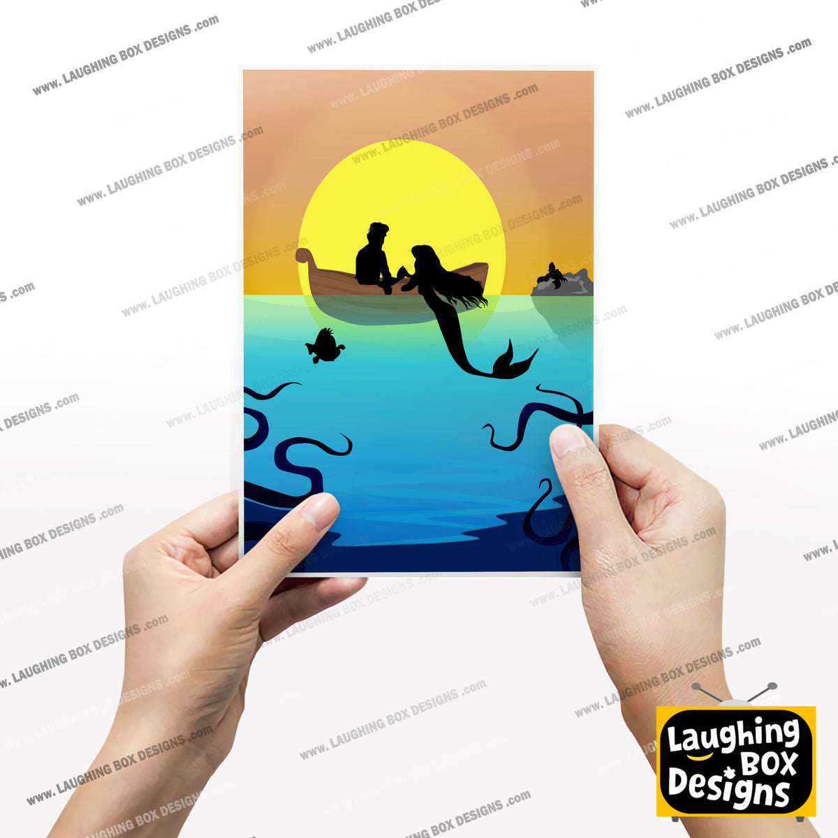 DISNEY'S THE LITTLE MERMAID Character inspired Silhouette Print