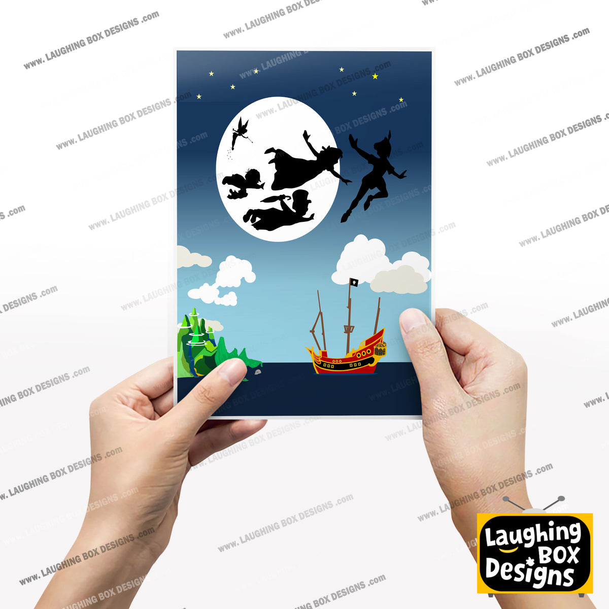 DISNEY'S PETER PAN Character inspired Silhouette Print
