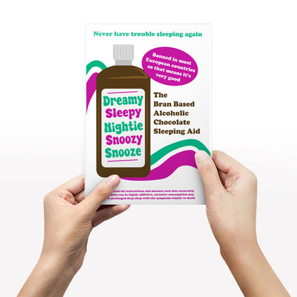 Dreamy Sleepy Nightie Snoozy Snooze Advert, Father Ted Print