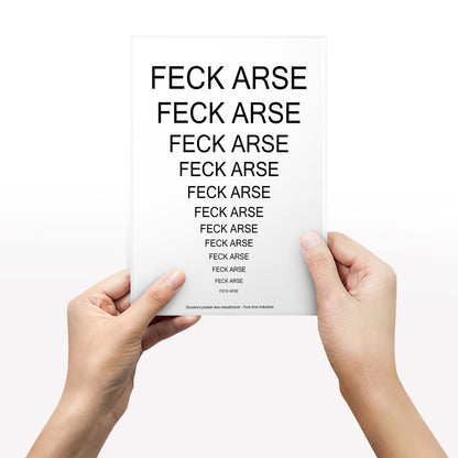 Feck Arse Chart / Father Jack Opticians, Father Ted Print