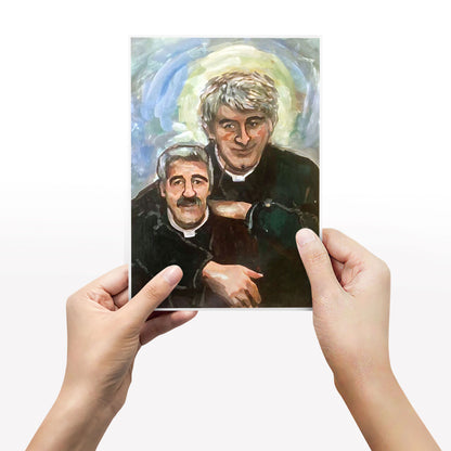 Father Stone Portrait Painting, Father Ted Print