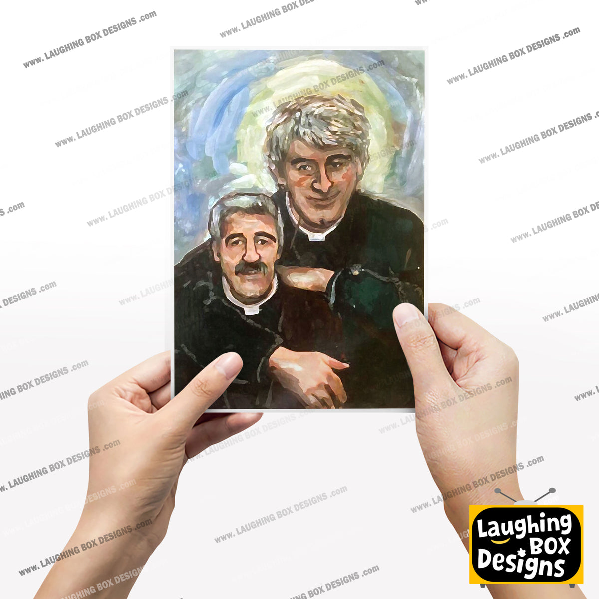 Father Stone Portrait Painting, Father Ted Print