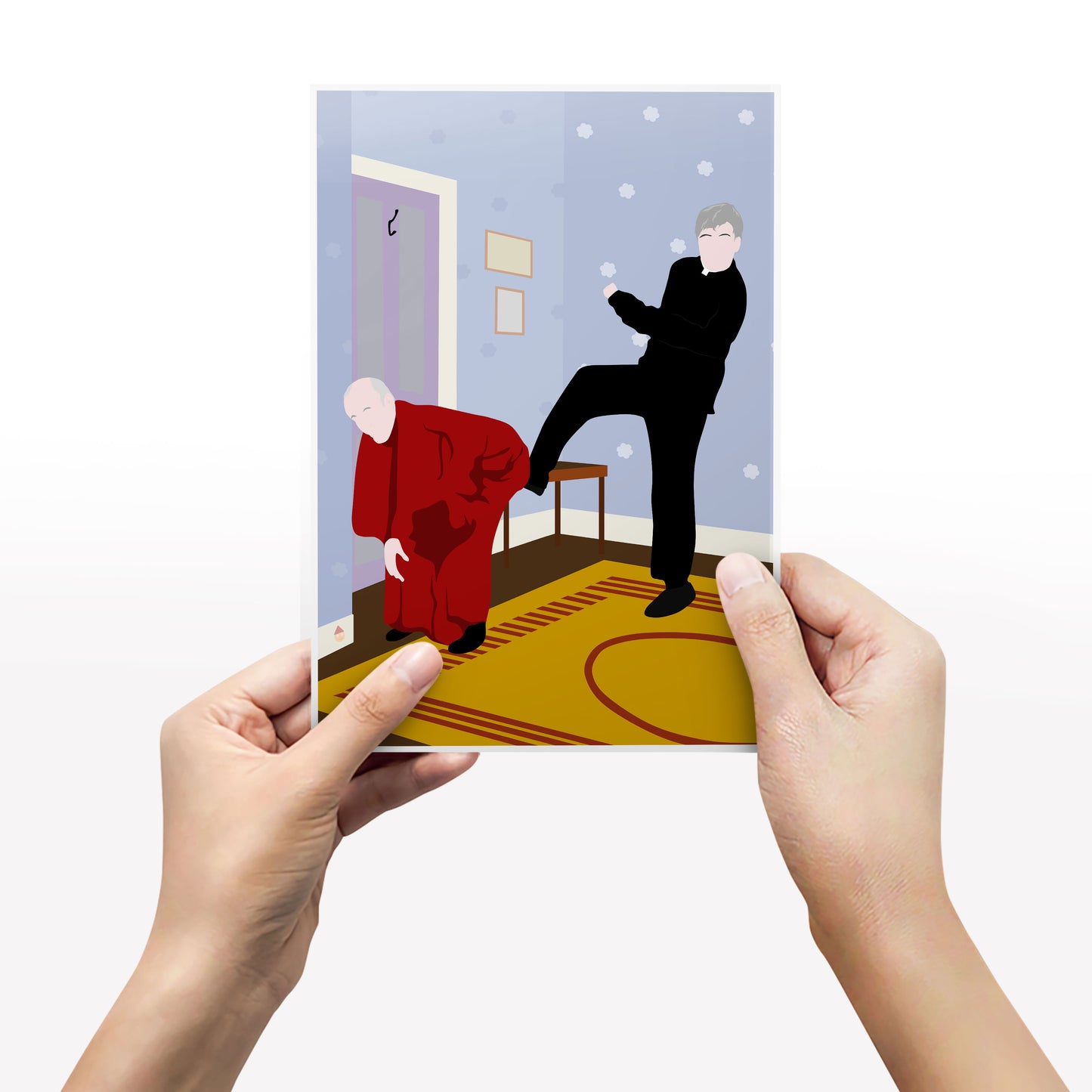 Kicking Bishop BrennanUp The Arse! Full Scene, Father Ted Print