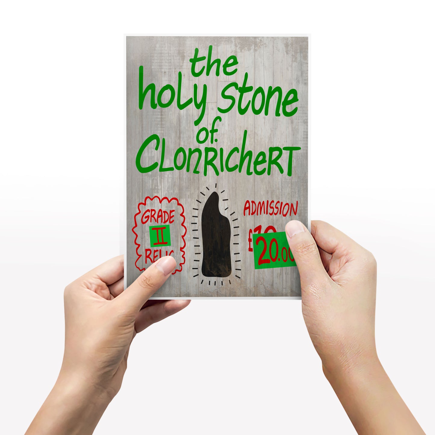 Holy Stone Of Clonrichert / Grade Two Relic Sign,  Father Ted Print