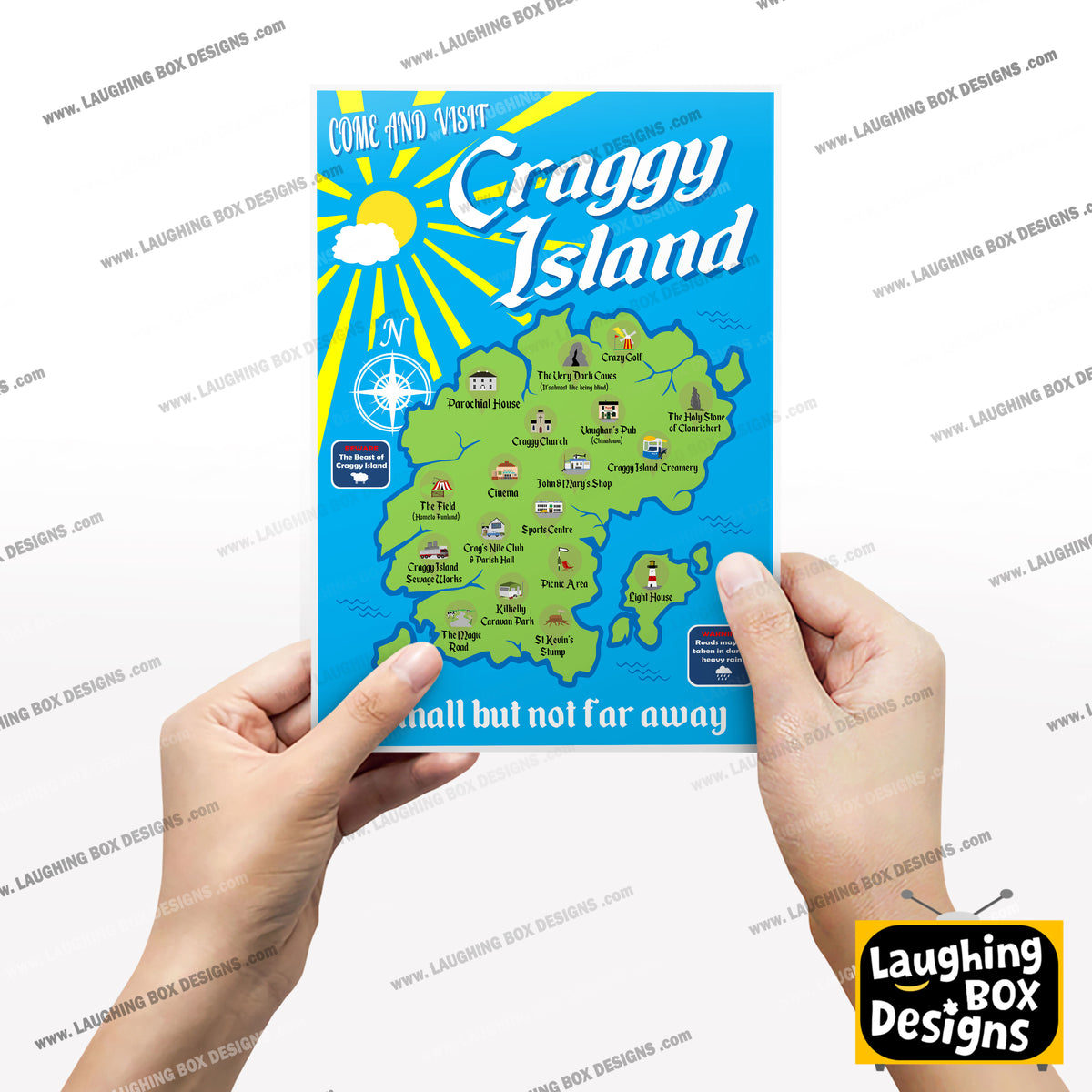 Visit Craggy Island / Small But Not Far Away, Father Ted Print