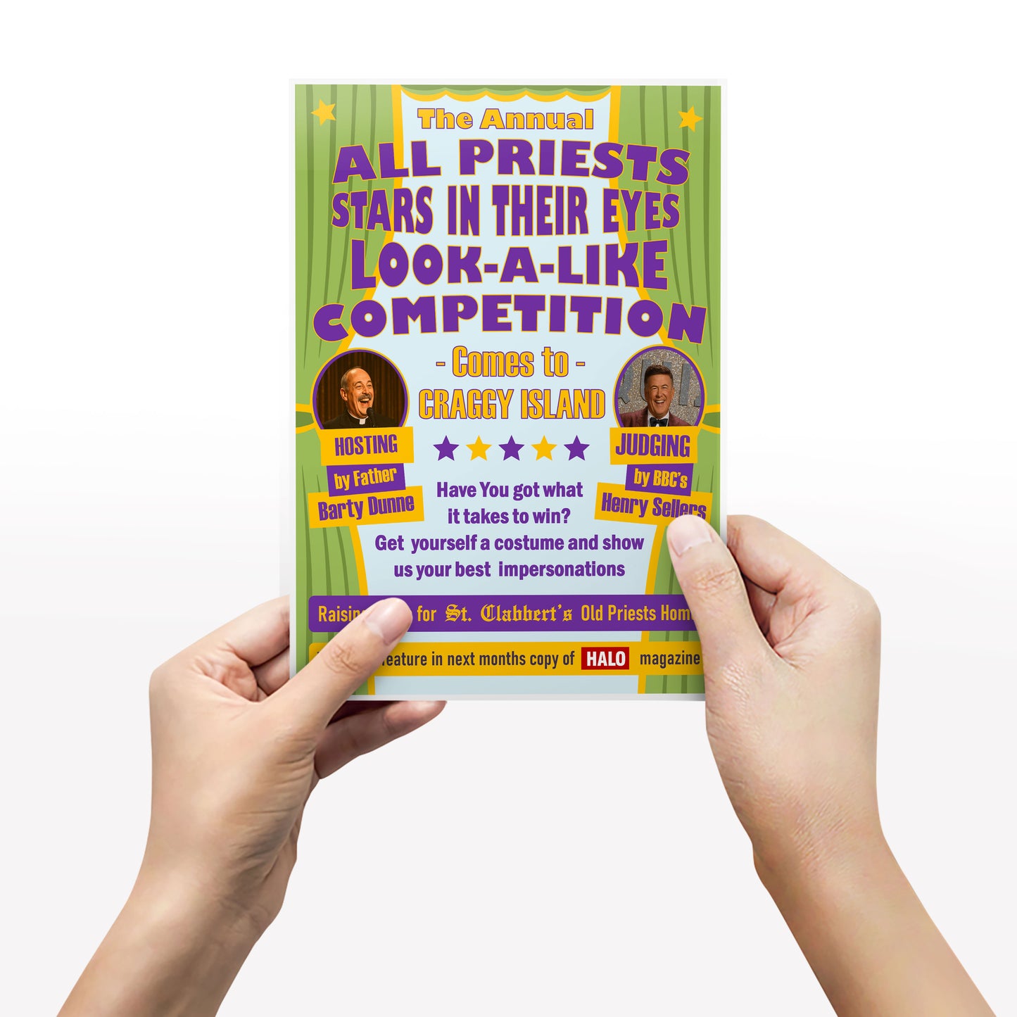 All Priests Starts In Their Eyes Look-A-Like Competition, Father Ted Print