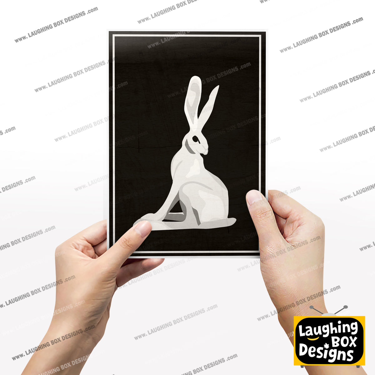 HARE STATUE, BLACK AND WHITE Inside Number Nine Print