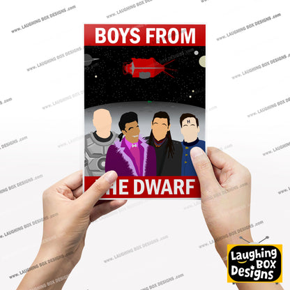 BOYS FROM THE DWARF, Lister, Cat, Rimmer and Kryten, Red Dwarf Print