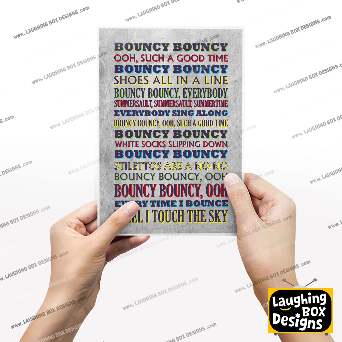 BOUNCY BOUNCY Crimp Lyrics, The Mighty Boosh Print (2 styles available)