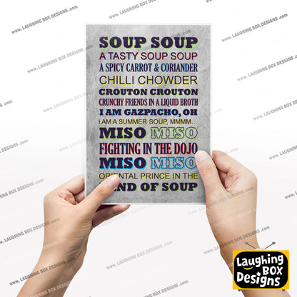 SOUP SOUP Crimp Lyrics, The Mighty Boosh Print (2 styles available)