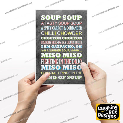 SOUP SOUP Crimp Lyrics, The Mighty Boosh Print (2 styles available)