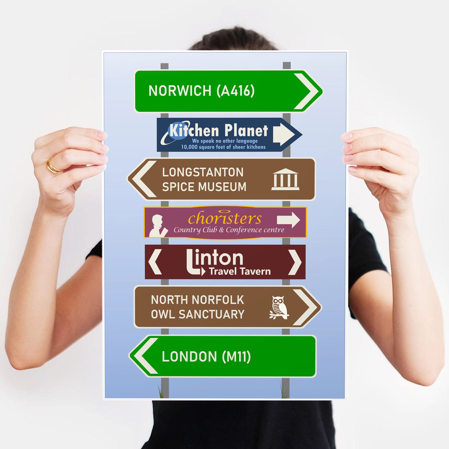 I'M ALAN PARTRIDGE LOCATIONS ROAD SIGN, Alan Partridge Print