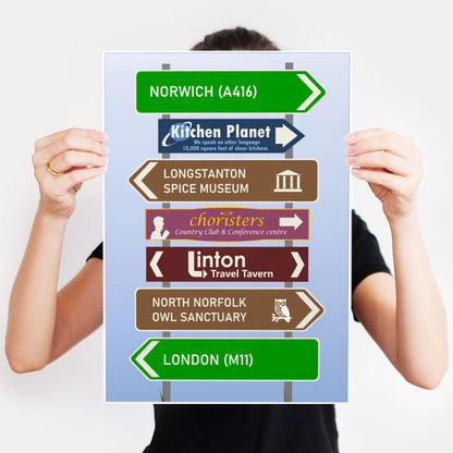 I'M ALAN PARTRIDGE LOCATIONS ROAD SIGN, Alan Partridge Print