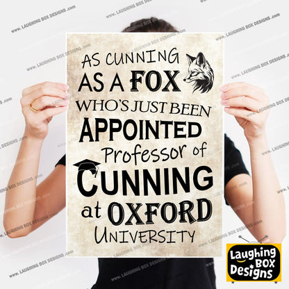AS CUNNING AS A FOX, Captain Blackadder Quote, Blackadder Print