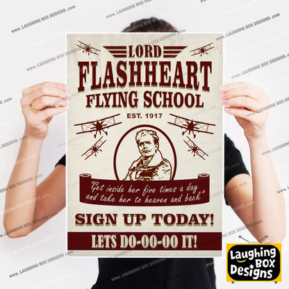LORD FLASHHEART FLYING SCHOOL, Sign up today poster, Blackadder Print