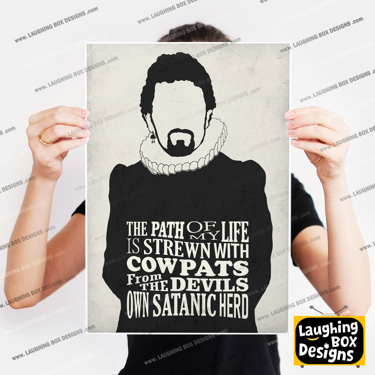 COWPATS FROM THE DEVILS HERD, Lord Blackadder Quote, Blackadder Print (White)