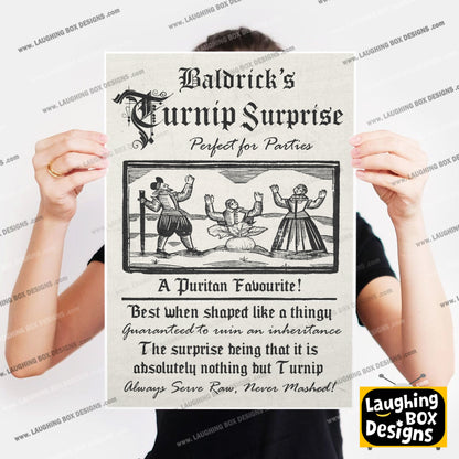 BALDRICK'S TURNIP SURPRISE, A Puritan Favourite Advert, Blackadder Print