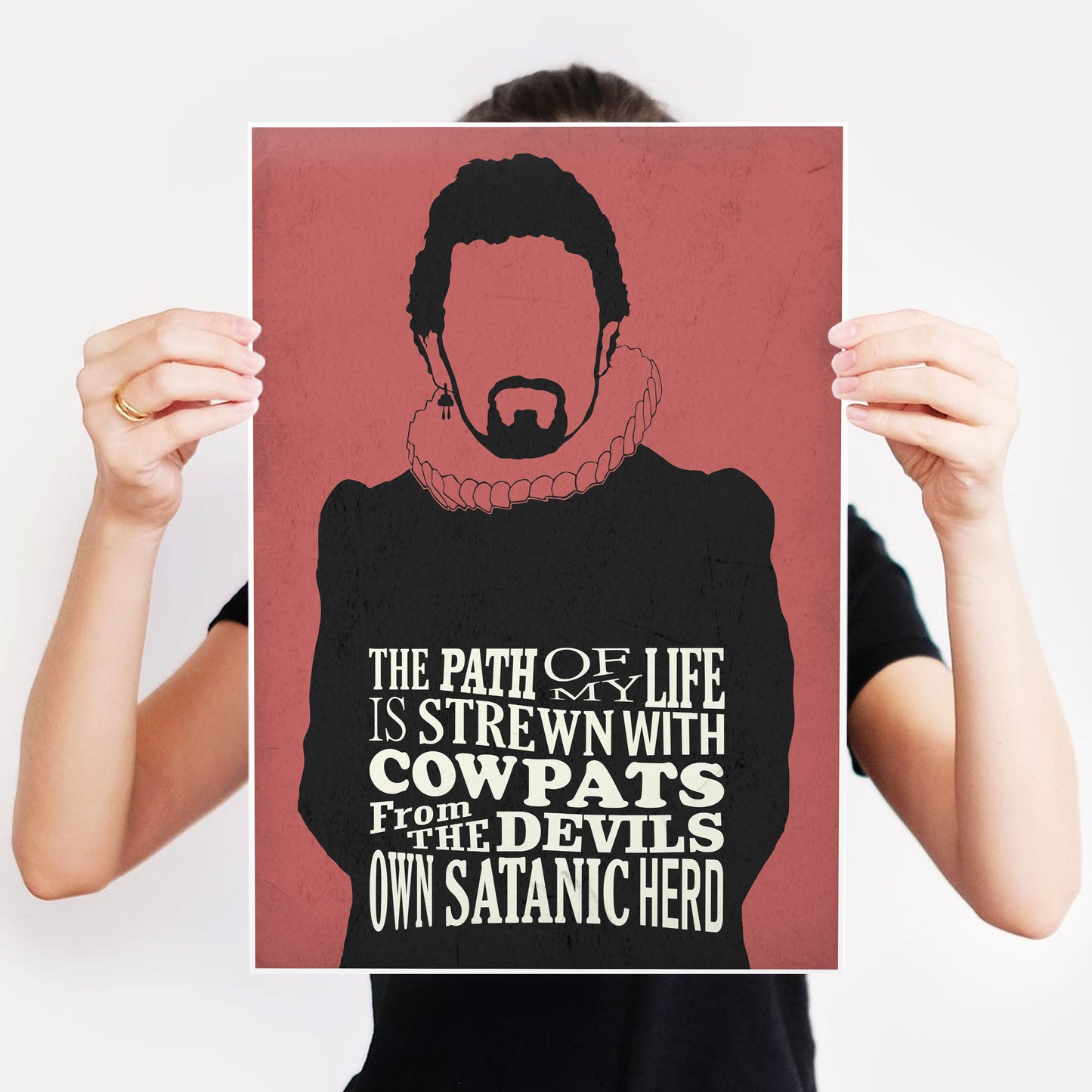 COWPATS FROM THE DEVILS HERD, Lord Blackadder Quote, Blackadder Print (Red)