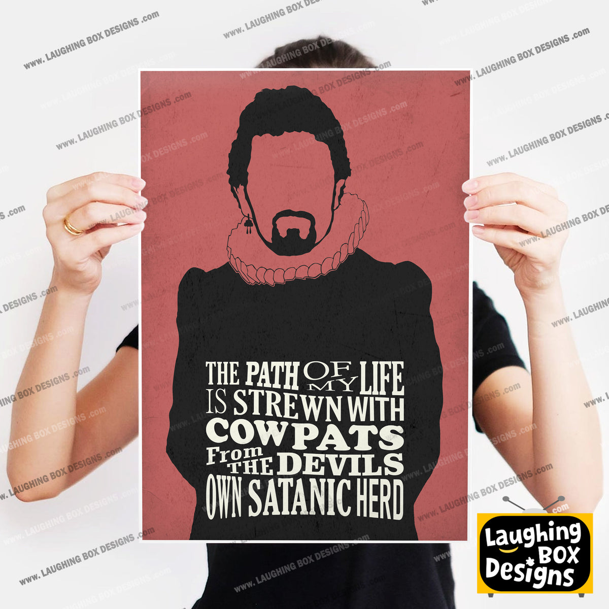 COWPATS FROM THE DEVILS HERD, Lord Blackadder Quote, Blackadder Print (Red)