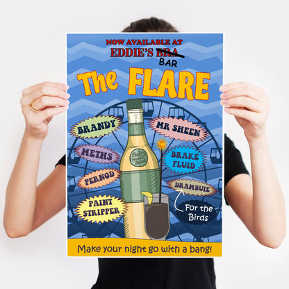 THE FLARE / EXPLODING COCKTAIL Eddie's Bar Cocktail Poster, Bottom Print