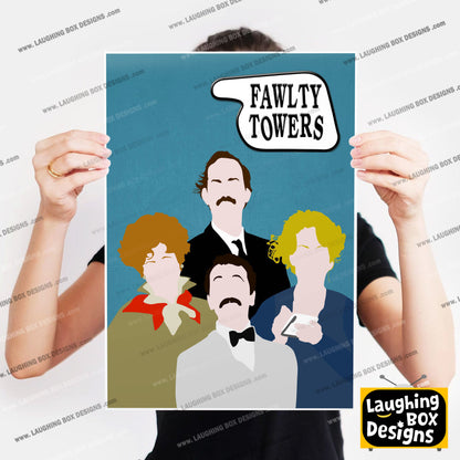 FAWLTY TOWERS Comedy Characters Minimalist Print