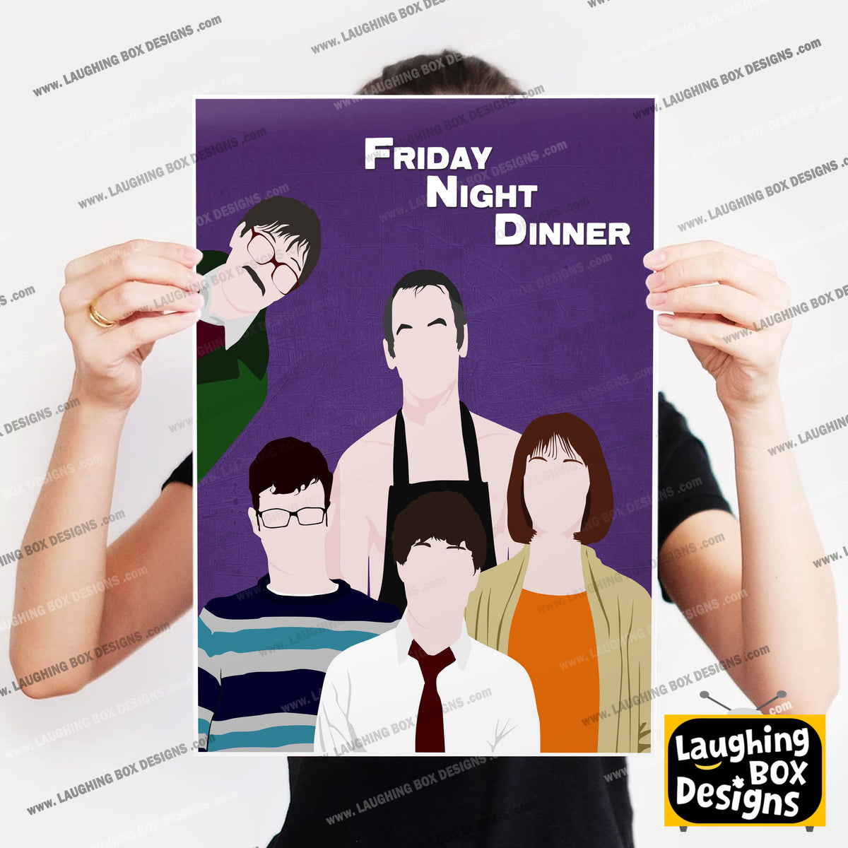 FRIDAY NIGHT DINNER Comedy Characters Minimalist Print