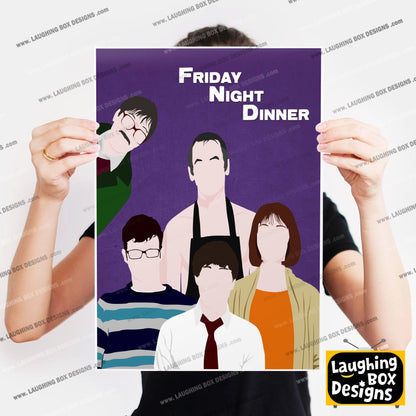 FRIDAY NIGHT DINNER Comedy Characters Minimalist Print