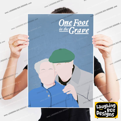ONE FOOT IN THE GRAVE Comedy Characters Minimalist Print