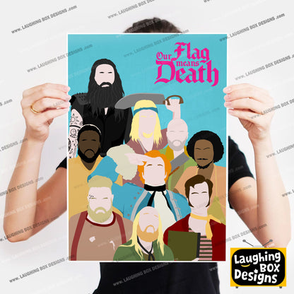 OUR FLAG MEANS DEATH Comedy Characters Minimalist Print