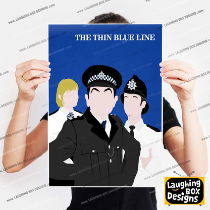 THE THIN BLUE LINE Comedy Characters Minimalist Print